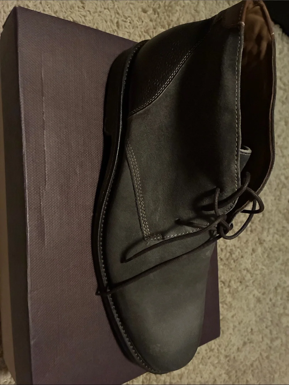 Johnston & Murphy Men's Copeland Gray WR Oiled Suede Chukka Boots- Size 13